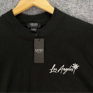Boohoo Man T Shirt Men’s S Black Los Angeles California Palm Trees Graphic NWT